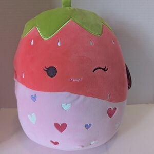 Original Squishmallows Scarlet Strawberry Valentine Plush - Red and Pink- NWT